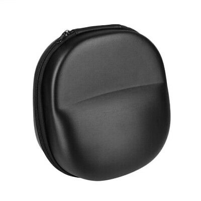 Hard Leather Carrying Case For Over-ear Headphones Full Size Big Headset Black