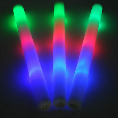 24 Pcs Led Light Up Foam Sticks Rally Rave Cheer Tube Soft Glow Baton Wands New!