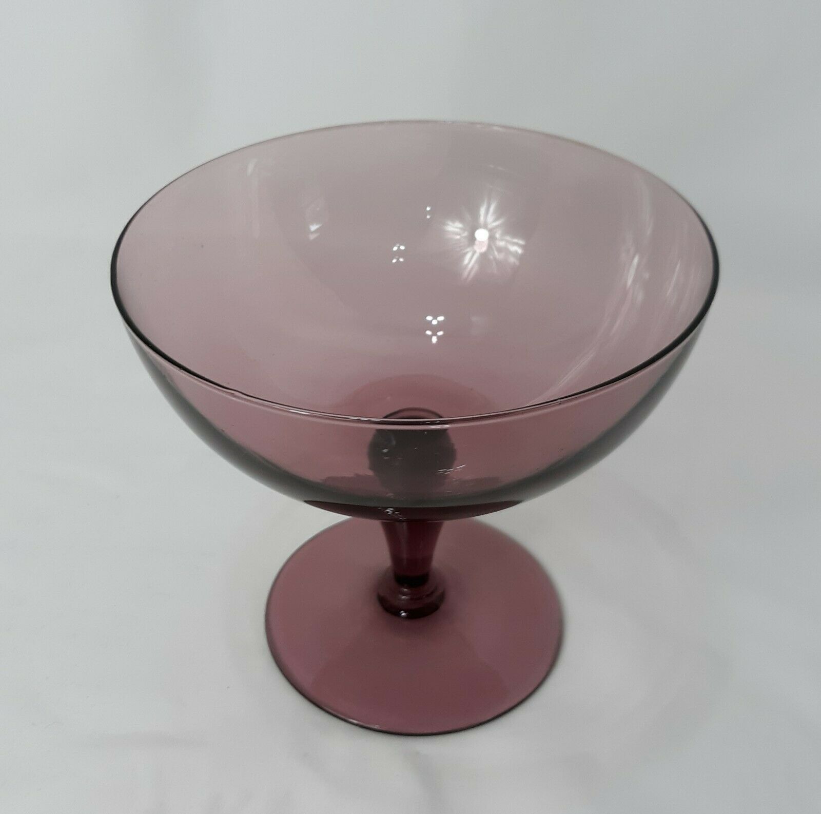 Vintage Amethyst Purple Glass Compote 6 Inch Footed Bowl